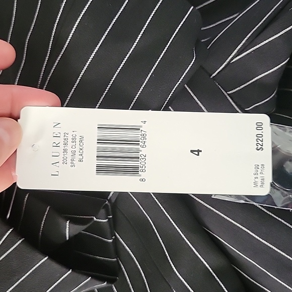 Lauren Ralph Lauren Cameron pin stripe suit in black panties  2 jacket size 4 - Picture 10 of 10